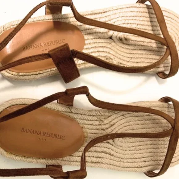NWOT STRAPPY ESPADRILLE COGNAC - Picture 2 of 7